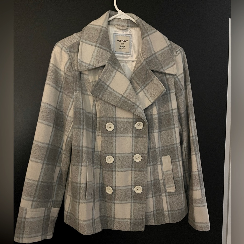 Old Navy Plaid Peacoat
